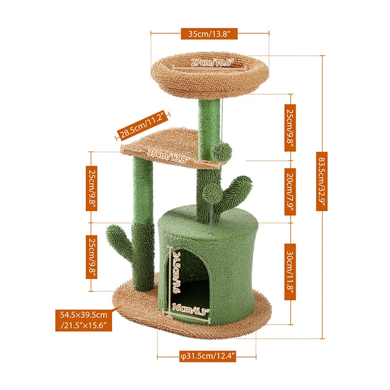 Cactus Cat Tree Houses Scratching Post