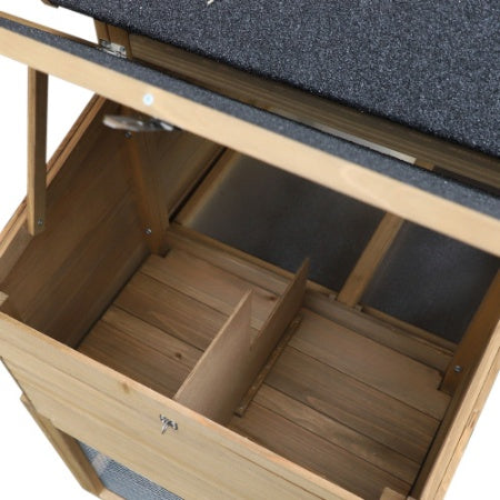 PawHut 69 Wooden Chicken Coop, Poultry Cage Hen House With Connecting Ramp, Removable Tray, Ventilated Window And Nesting Box, Natural