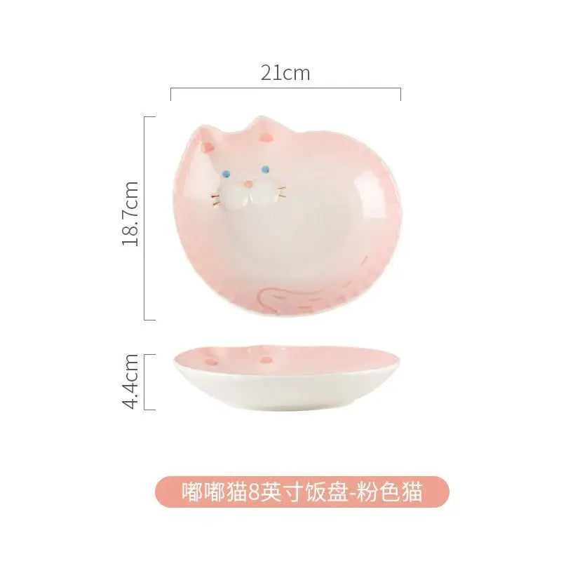 Beautiful Cartoon Cat Plates And Dishes