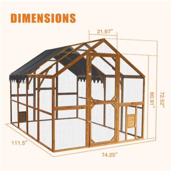 Outdoor Chicken Enclosures With Platforms, Waterproof Cover
