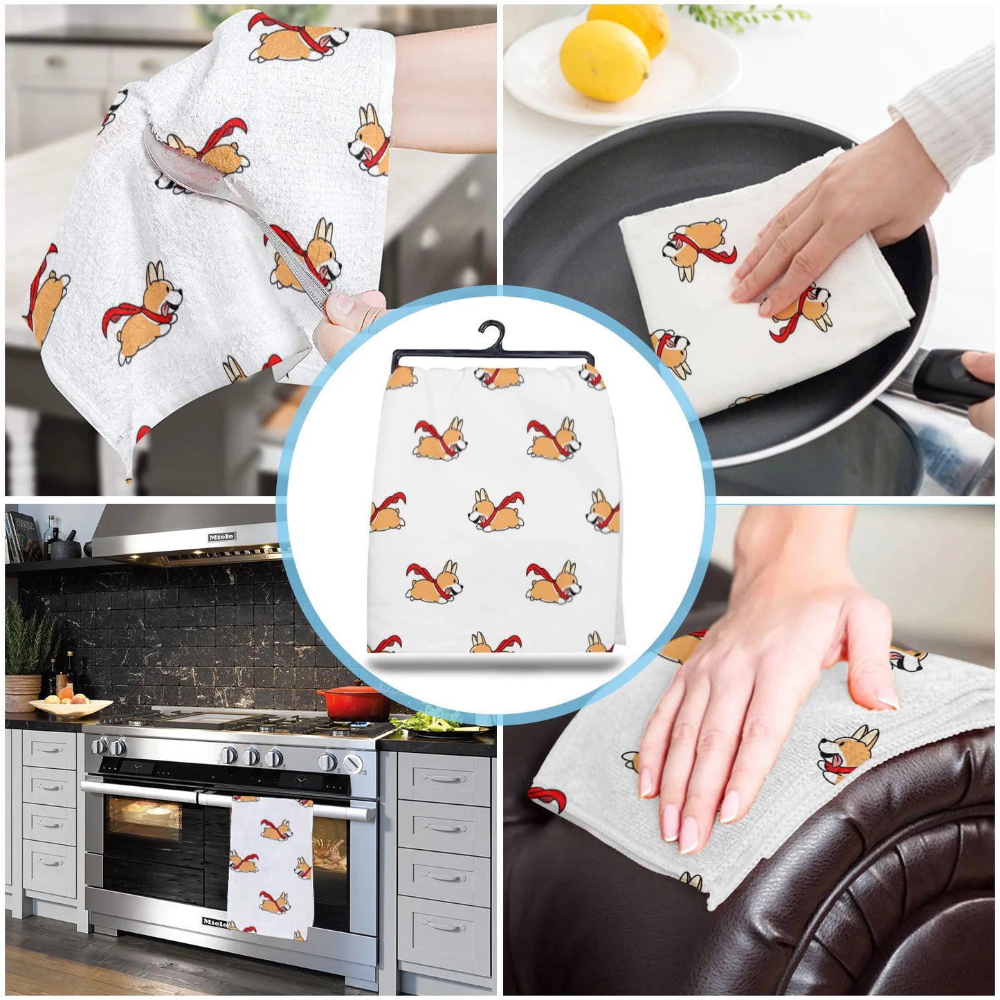 Cartoon Cute Dog Microfiber Kitchen Towels