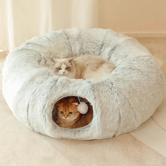 Round Plush Cat Bed