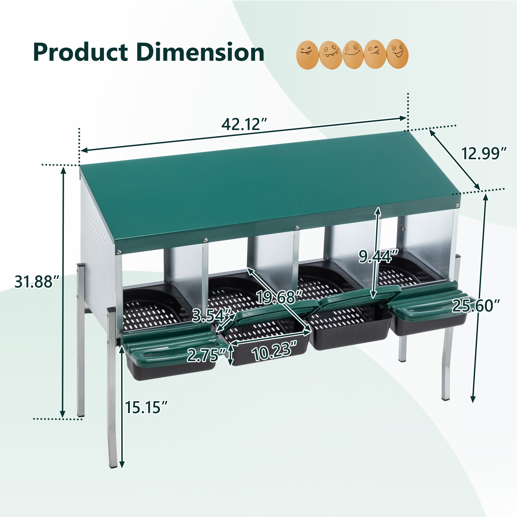 4-Hole Chicken Nest, With Legs And Cover To Protect Eggs