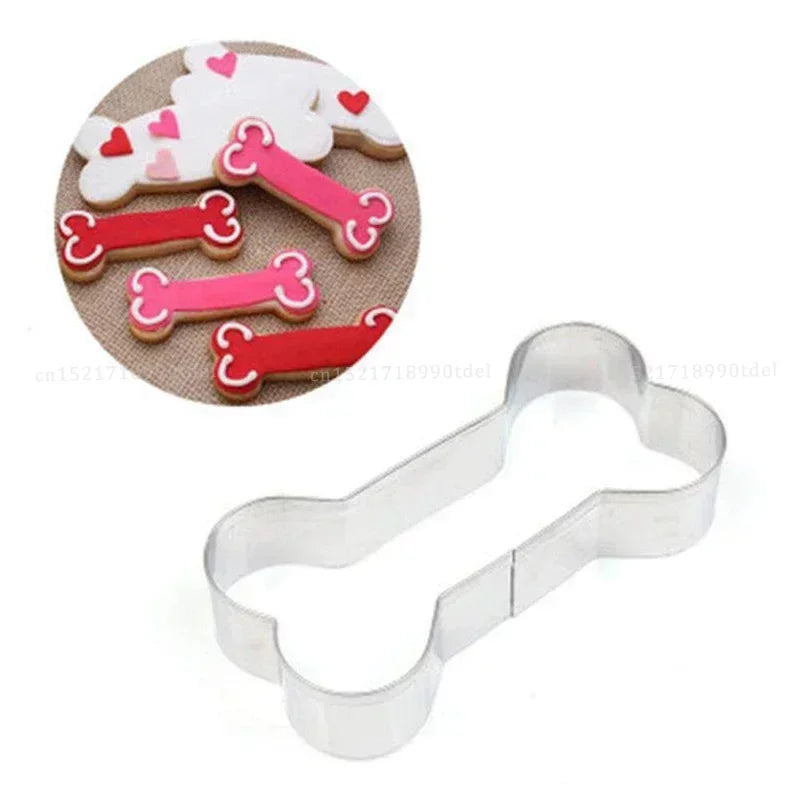Cookie Cutter Mold Stainless Steel Pet Dog Bone And Paw Shaped