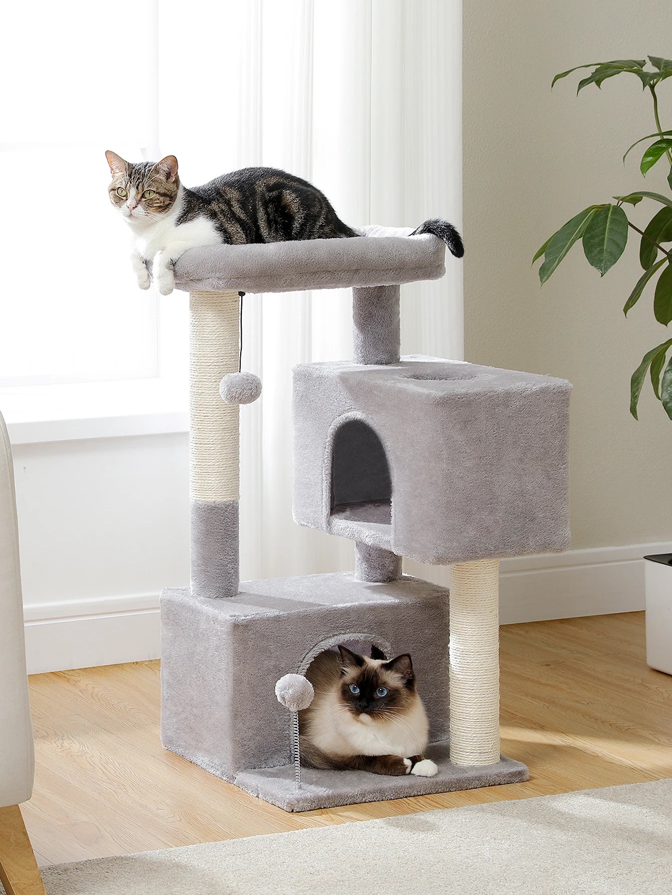 Cat Tower with Double Condo With Large Top Perch