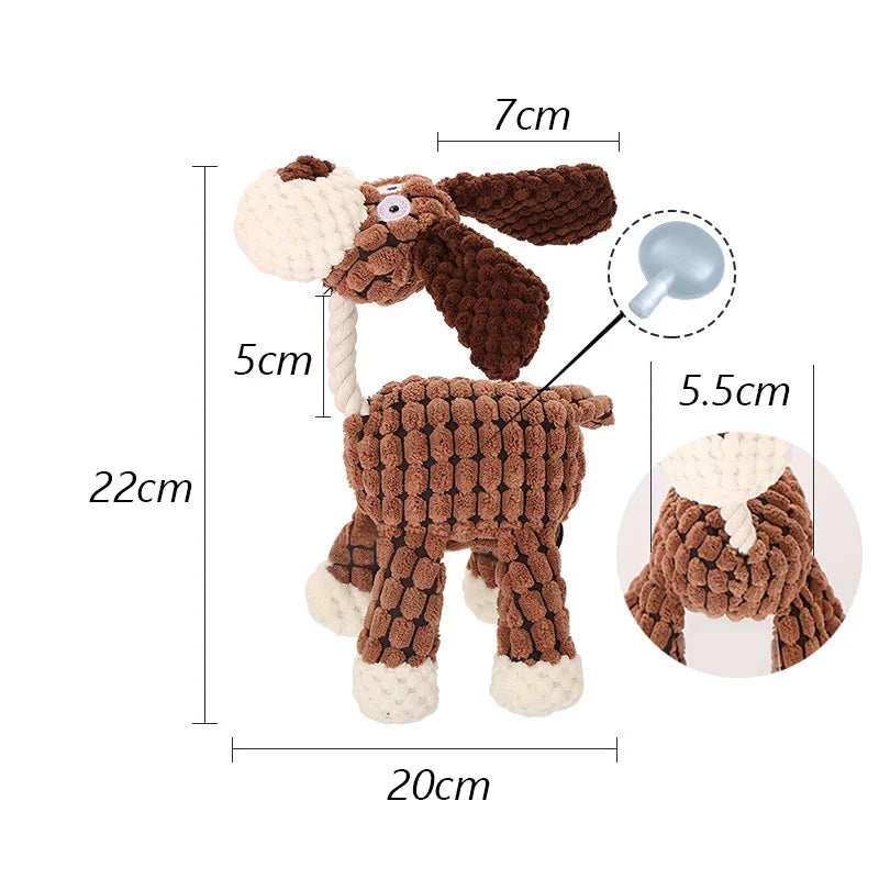 Bite Resistant Fleece Dog Chew Toys 15 Different Animal Shapes