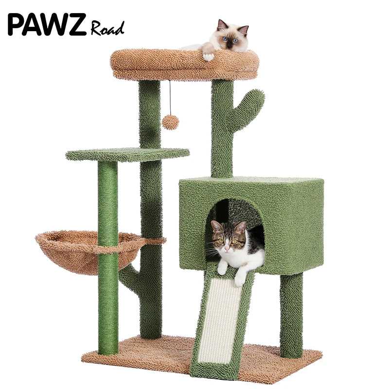 Cactus Cat Tree Tower with Sisal Scratching Post