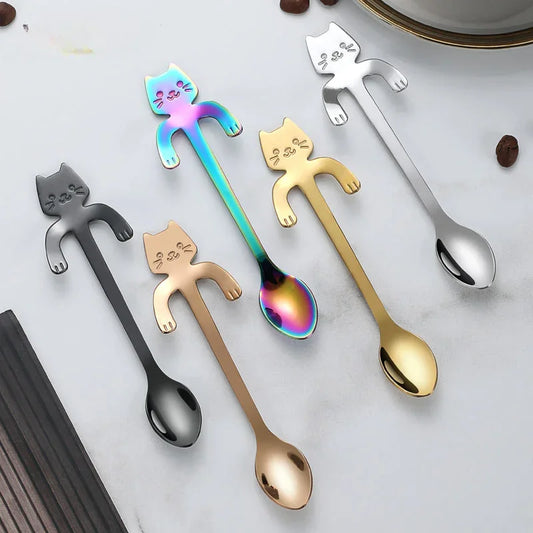 Stainless Steel Spoon Lovely Cute Cat Shape