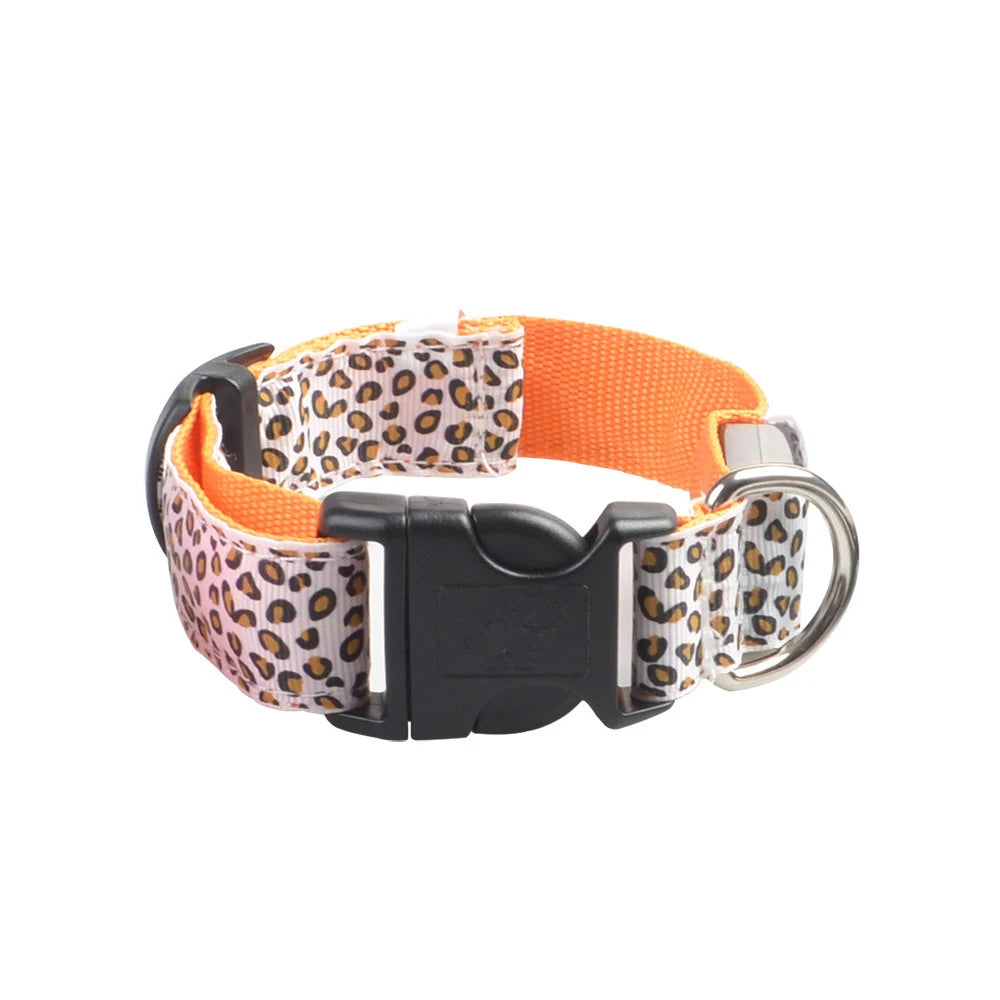 Leopard Pattern LED Glowing Pet Collar