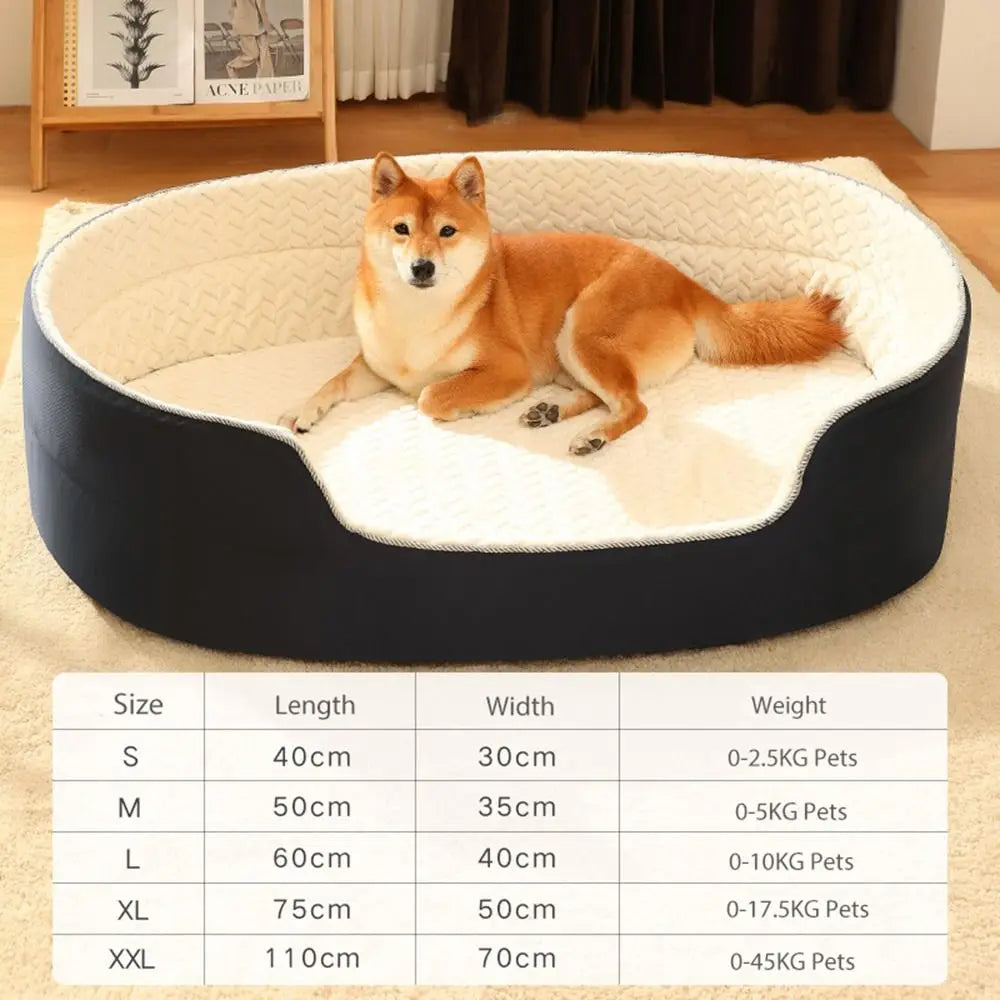 Warm Cushioned High Walled Waterproof Pet Bed