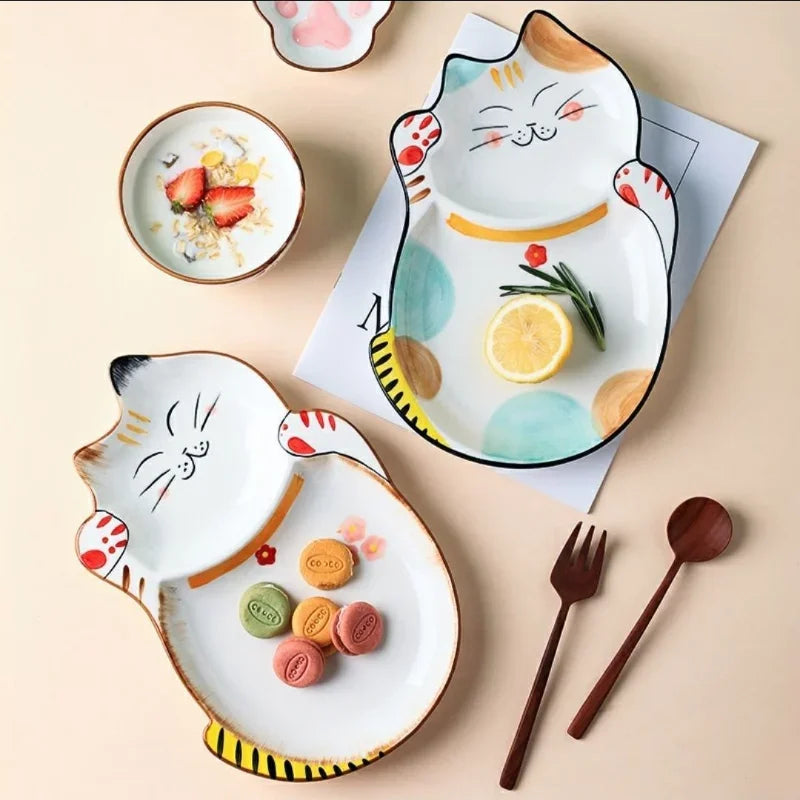 Beautiful Cartoon Cat Plates And Dishes