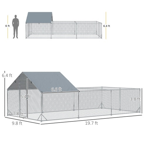 Large Metal Chicken Enclosure For Chicken Coop With Waterproof And UV Cover