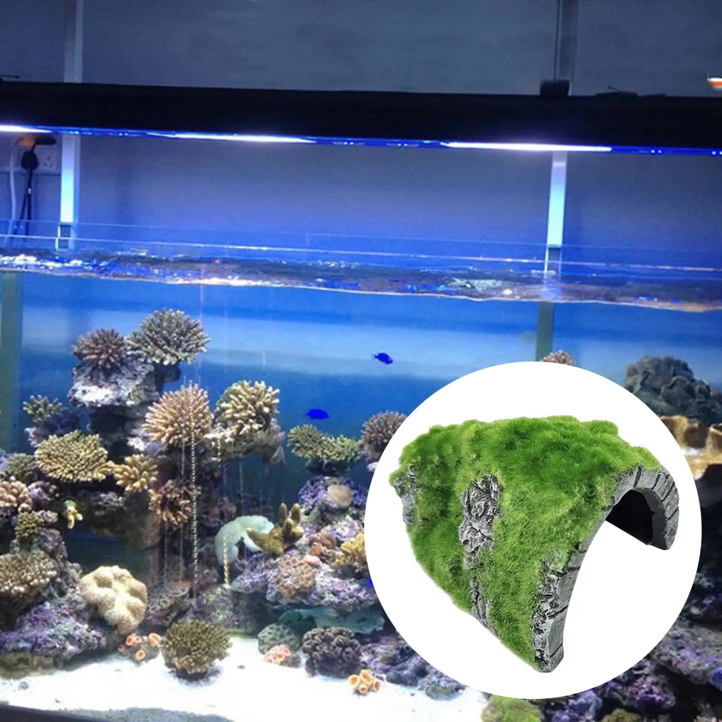 Simulate Moss Rock Stone For Aquariums and Reptile Hiding Cave