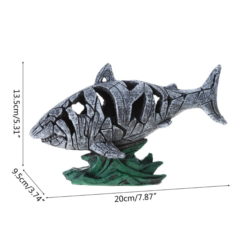 Resin Shark Statue Sculpture for Fish Tank