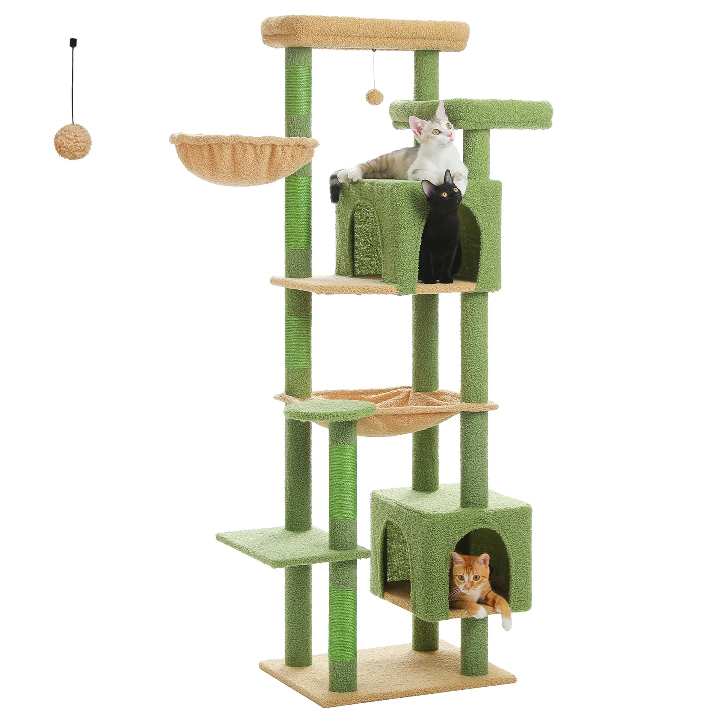 Tall Cat Tree, Multi-Level Tower with Super Large Hammock