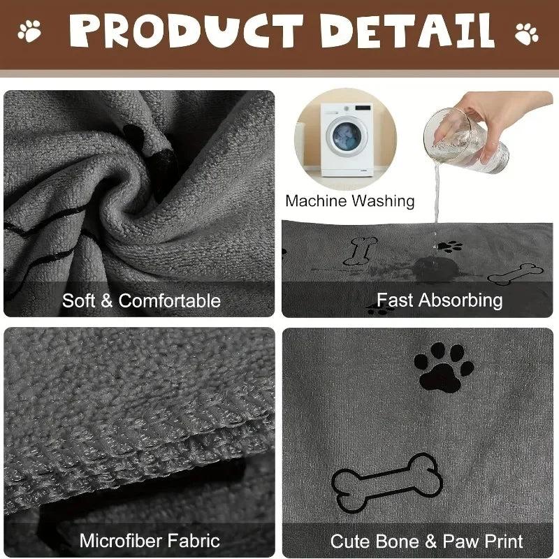 Quick Drying Dog and Cat Bath Towel, Microfiber - Love My Pet