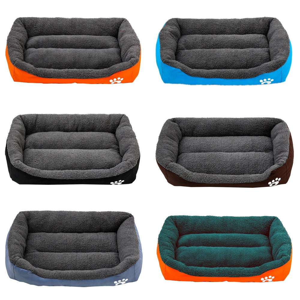 Washable Rectangle Pet Beds Waterproof Soft Fleece