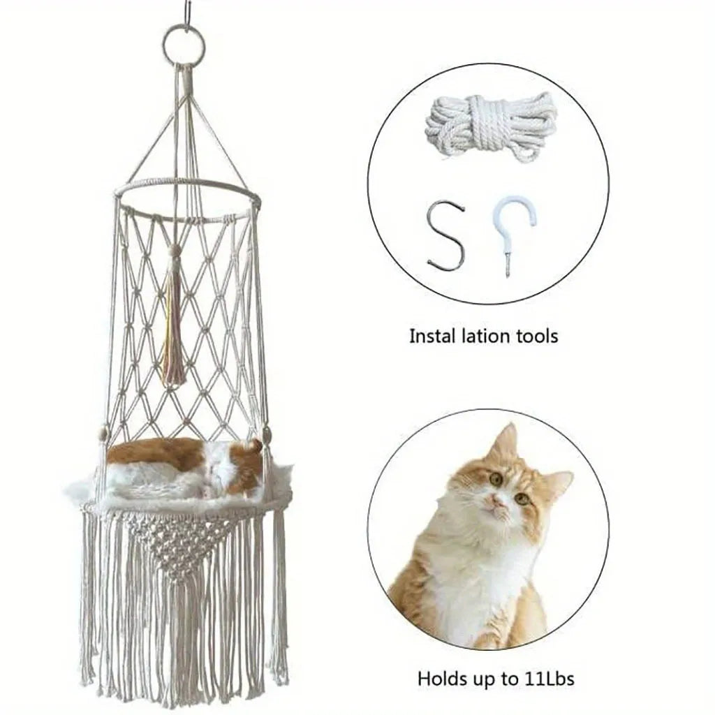 Long Luxury Hanging Cat Hammock