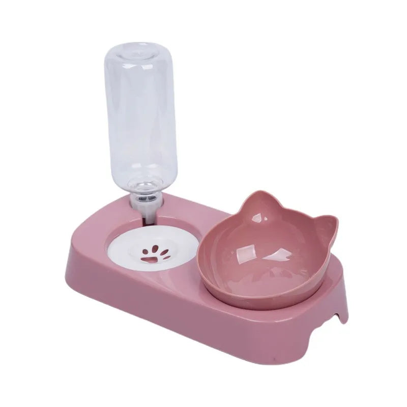 Automatic Raised Stand Pet Food Bowl with Water Fountain