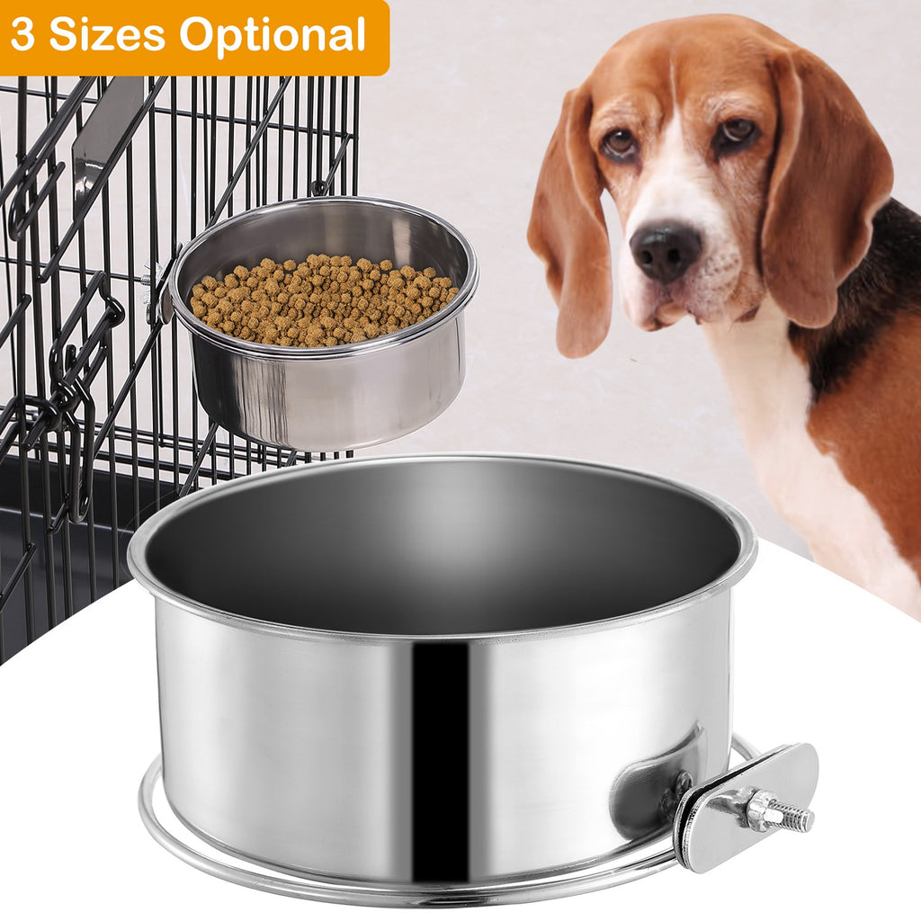 Stainless Steel Hanging Food Bowl with Clamp Holder