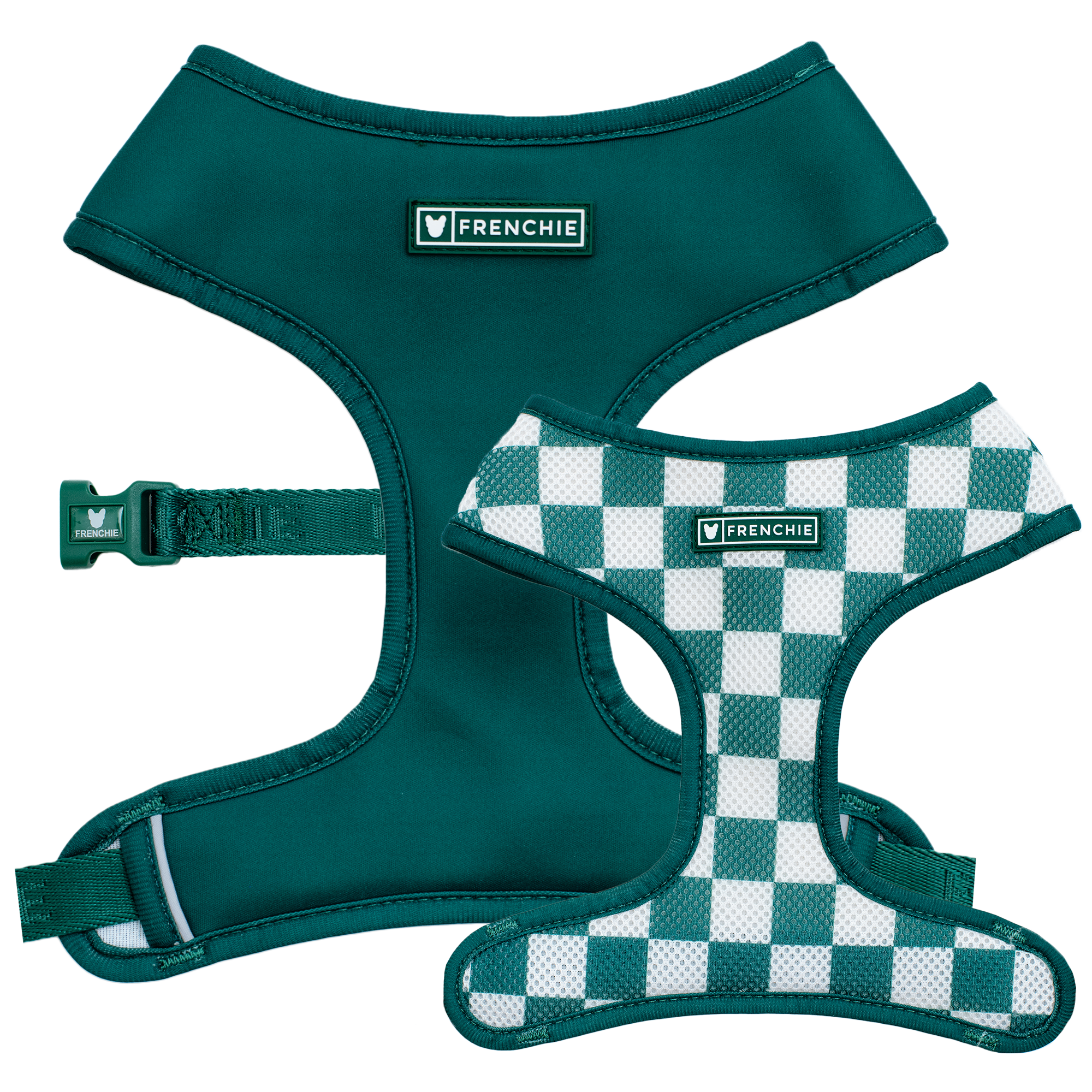 Frenchie Duo Reversible Harness - Solid Emerald City