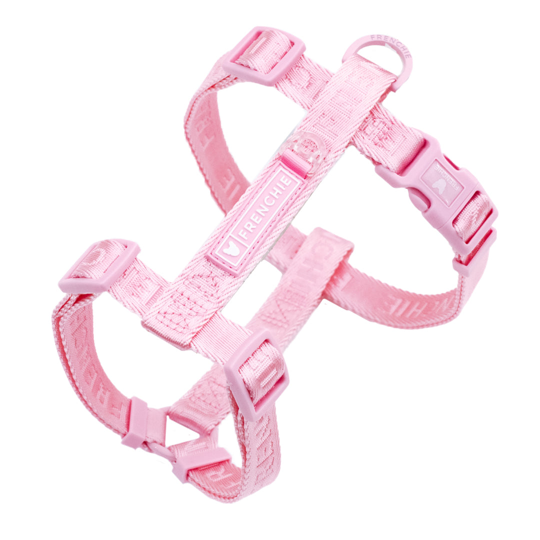 Frenchie Strap Harness - Solid Pink Bubblegum