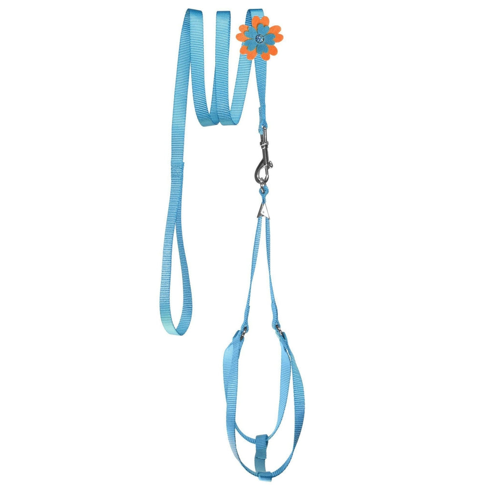 Step-In Nylon Dog Harness + Optional Flower Dog Leash
