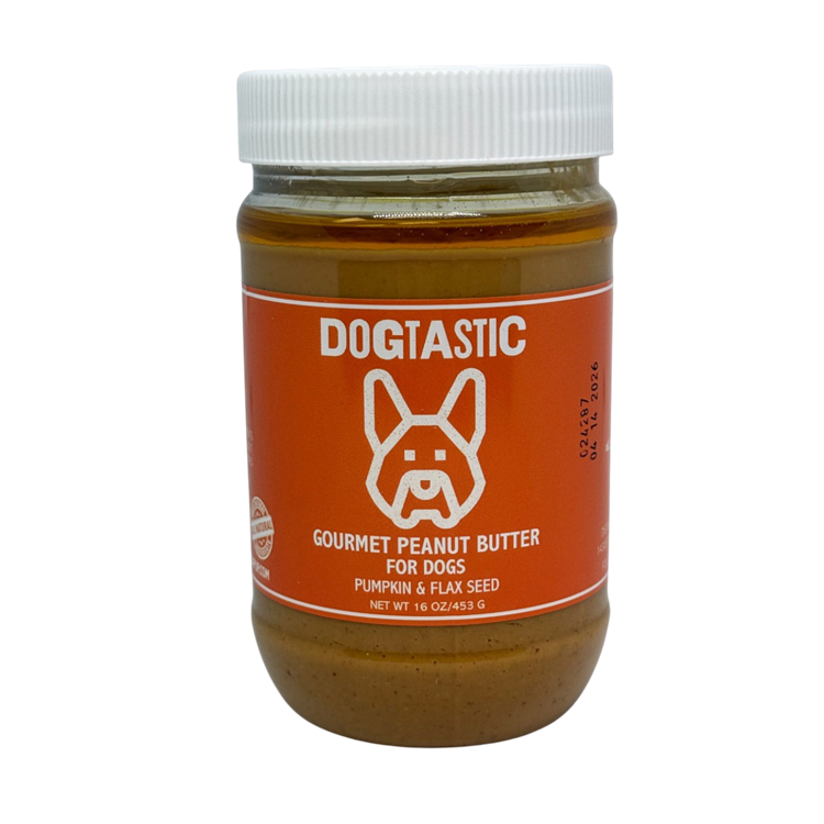 Dogtastic Gourmet Peanut Butter for Dogs - Pumpkin & Flax Seed Flavor - 25% off