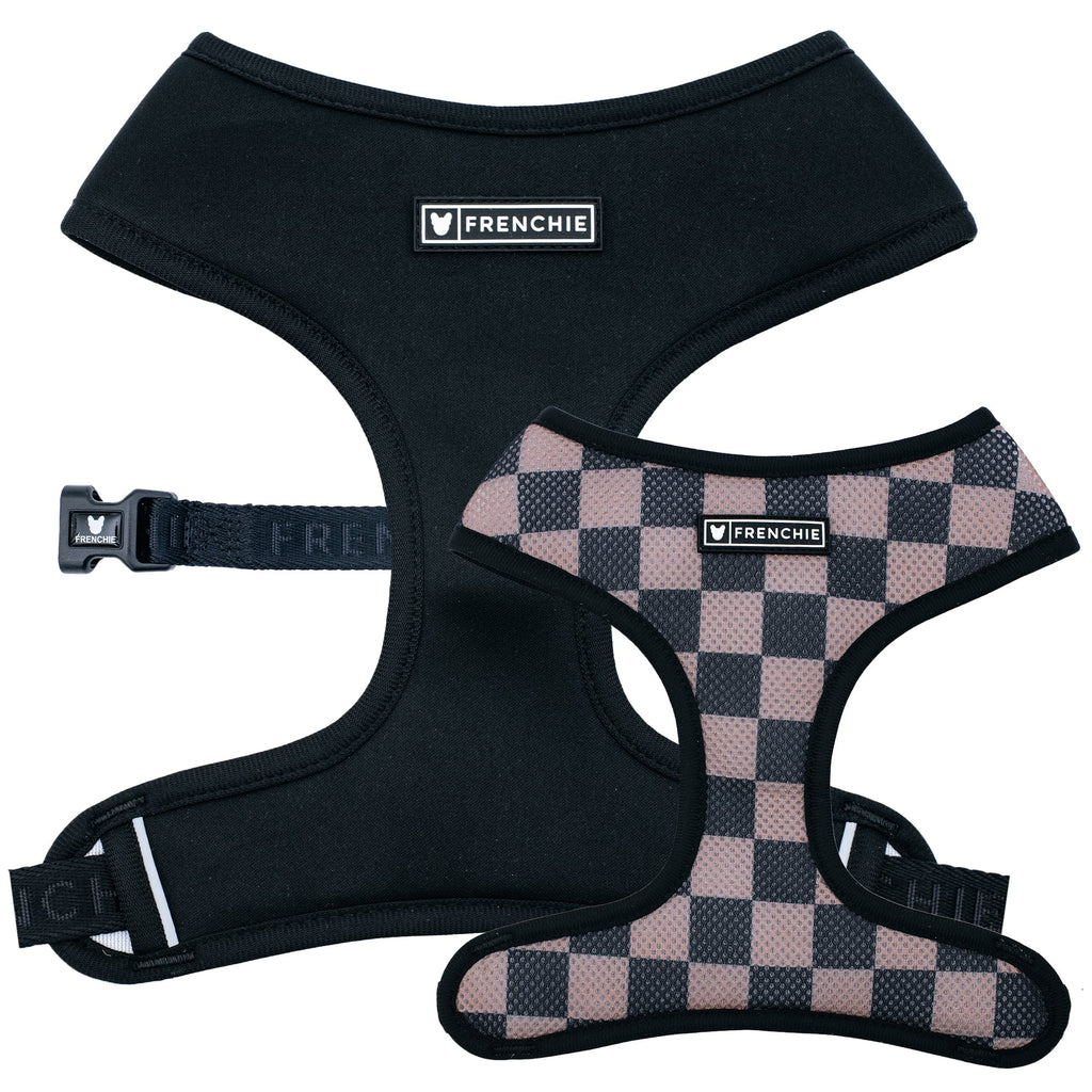 Frenchie Duo Reversible Harness - Solid Black