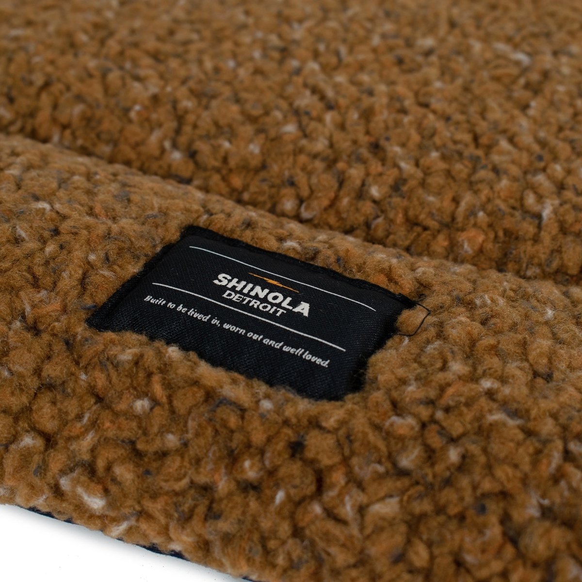 Shinola Brand Stripe Comfort Cushion Berber Dog Bed Rust