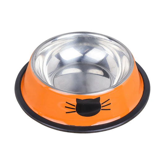 New Multicolor Stainless Steel Pet Bowl Non-slip